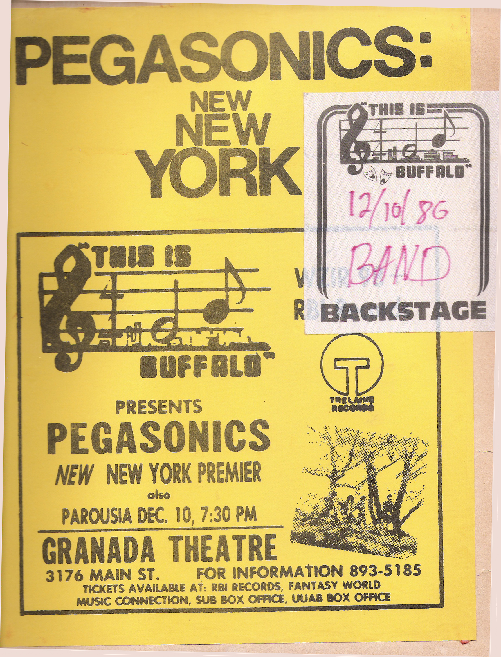 Parousia had the honor of opening for Pegasonics at the Granada Theater 12.10.1980